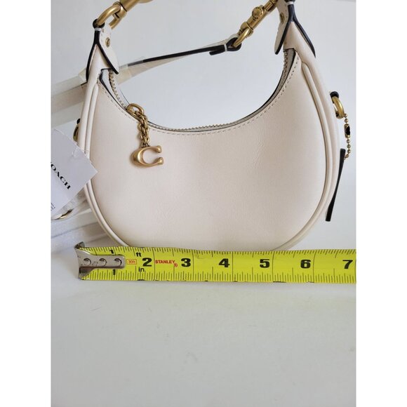 Coach Jonie Caulk White Mini Crescent Leather Shoulder bag half moon shape - Picture 10 of 10